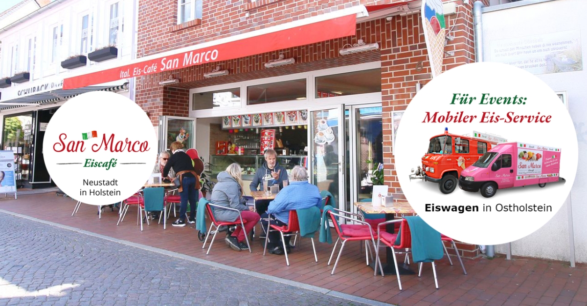Eiscafé San Marco Neustadt in Holstein mit Eiswagen